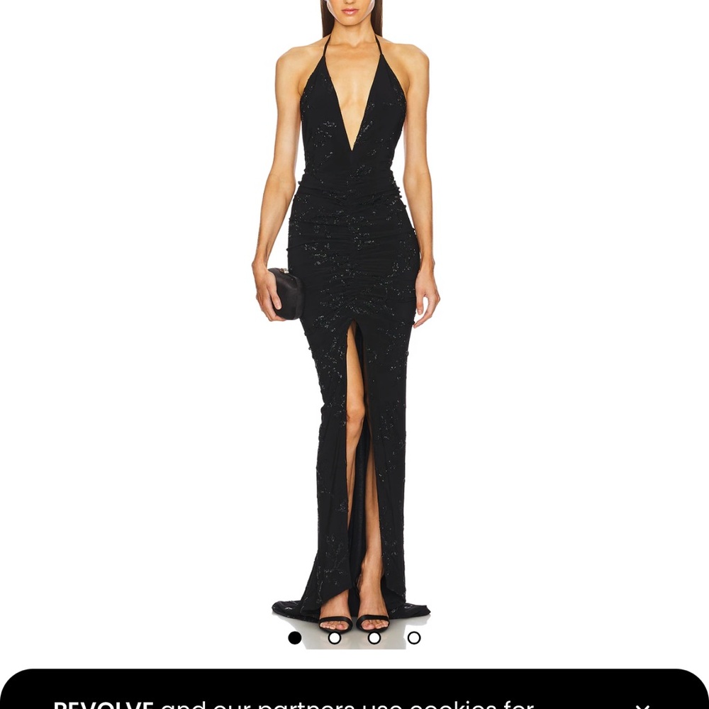 Elegant Black Halter Prom Dress